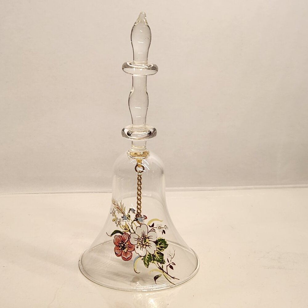 Collectible Glass Bell Floral Design